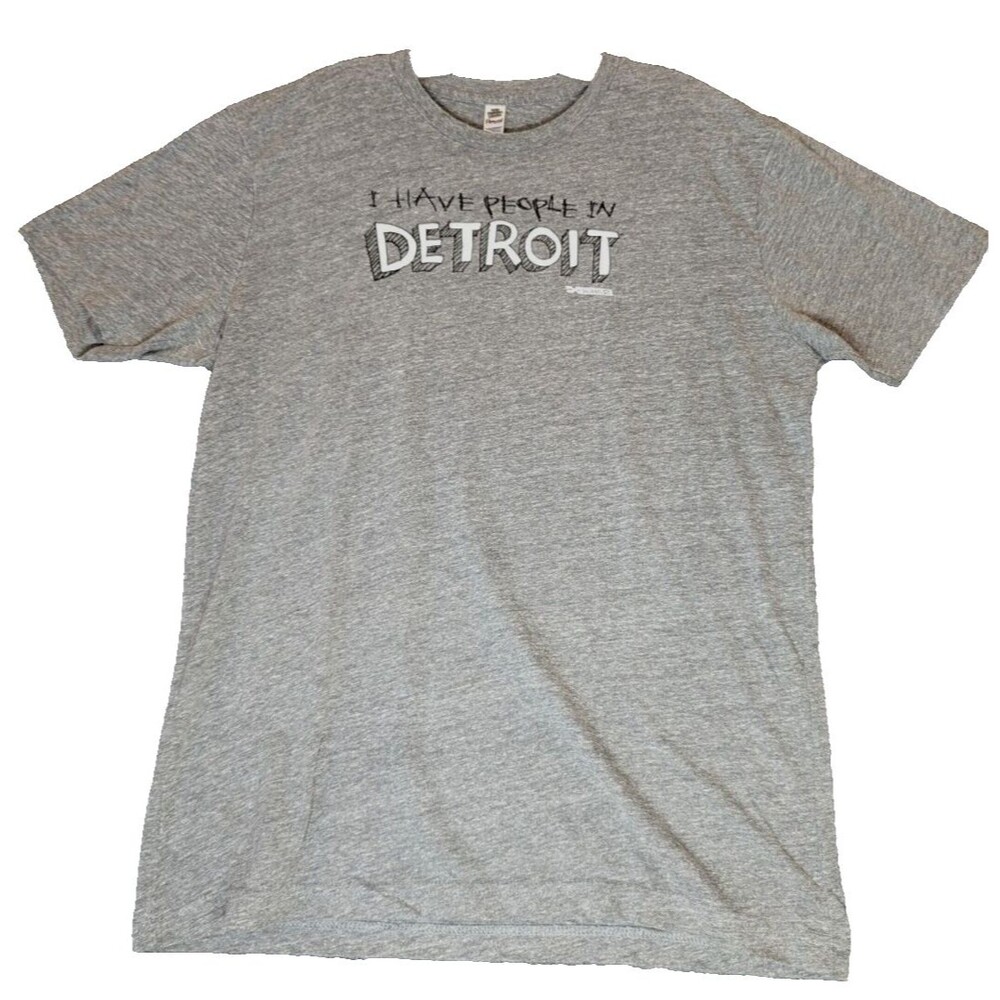 Royal Apparel Men's Graphic T-shirt I Have People In Detroit Gray XL Old SchooI